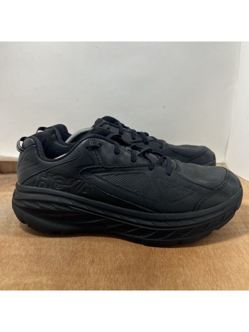 Hoka One One Bondi LTR Men's Size 13 2E Wide Running Shoes Black Leather